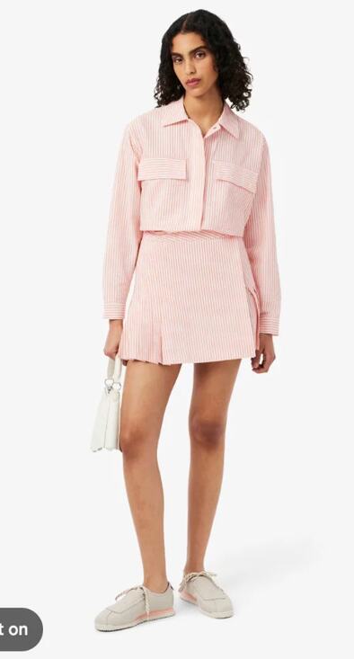 Lacoste Dresses & Skirts - Lacoste Set - Striped Seersucker Jacket with Seersucker Wrap Skirt size 36 US 4